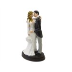 Figurine resine couple maries s'embrassant 16cm