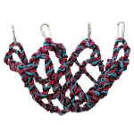 Filet de corde en coton pour oiseaux, echelle d'escalade, perche suspendue, hamac avec 4 crochets, jouets ...