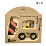 Filles'alimentation en fibre de bambou naturel pour enfants, vaisselle avec fourchette, cuillre et assiette, ...