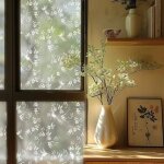Film adh�sif pour vitrage effet verre sabl� motif oiseaux sur branches 58x200 cm blanc finition mate ...