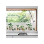 Film fen�tre anti regard motif v�g�tal 90x200cm - brise vue vitrage auto - adh�sif protection uv d�coratif ...