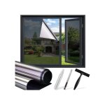 Film fen�tre miroir sans tain protection uv et chaleur autocollant occultant 115x300 cm avec kit de pose ...