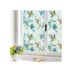 Film de fen�tre statique d�poli intimit� motif oiseaux et fleurs 90 x 200 cm - film vitrage occultant ...