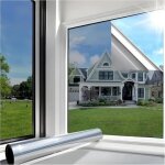 Film vitres miroir v�nitien autocollant argent� 44, 5 x 400 cm isolation thermique anti - uv uva 84% ...