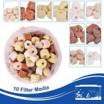 Filtre d'aquarium 10 en 1 / 12 en 1, m�dia, boule biologique claire, anneaux en c�ramique nitrifiantes ...