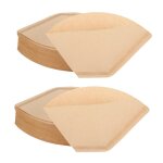 Filtre a caf� c�ne en papier jetable, 200 pi�ces, filtre naturel non blanchi, 4 - 6 tasses pour verser ...