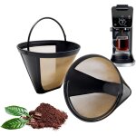 Filtre a café réutilisable pour machine a café, style conique en continu, maille dorée avec poignée, ... Filtre a café réutilisable pour machine a café, style conique en continu, maille dorée avec poignée, ...