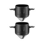 Filtre a caf portable rutilisable en acier inoxydable, filtre anti - goutte, pour cafetire, porte ...