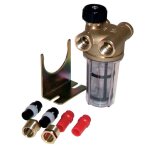 Filtre fioul - deux conduites a robinet d arrt ff3 / 8 tamis inox