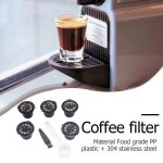 Filtre de tasse de caf, ustensiles de caf, accessoires de cuisine pour capsules de nespresso, dosettes ...