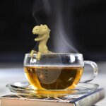 Filtre a th en forme de dinosaure en silicone, filtre a herbes et epices en forme de bb, infuseur ...