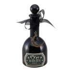 Fiole verre magie noire sorciere 8x19. 5cm noir