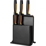 Bloc de couteaux - fiskars - 5 couteaux - plastique noir - design contemporain - fonction coupe