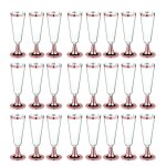 Fltes a champagne premium, verres en plastique de 150 ml a bords dors rose transparents et durs a usage ...
