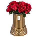 Flacon vase cimeti�re dor� c�ne ajour� 25x20 cm composition pour une tombe v1