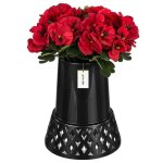 Flacon vase cimetière doré cône ajouré 25x20 cm composition pour une tombe v2 Flacon vase cimetière doré cône ajouré 25x20 cm composition pour une tombe v2
