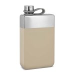 Flasque alcool randonée beige et chromé Flasque alcool randonée beige et chromé