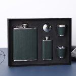Flasque portable avec tasse pour whisky, vodka, pot a vin, bo�te cadeau, outils