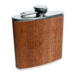 Flasque a whisky avec entonnoir finition bois