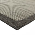 Flat in&out - tapis pour int�rieur et ext�rieur bord� d'une ganse marron 120 x 170 cm gris clair