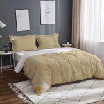 Fleur blanche simple literie set, jaune x cm housse de couette king size, couette en microfibre fermeture ...