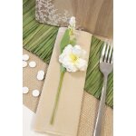 Fleur papier feuilles mousse 19cm blanc