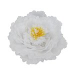 Fleur pivoine artificielle tulle 28x10cm blanc