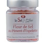 Fleur de sel piment espelette maison charteau guérande, 130gr Fleur de sel piment espelette maison charteau guérande, 130gr
