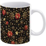 Flocons de neige dores boules de xmas rouges tasse a cafe joyeux xmas tasse en ceramique tasses a boire ...