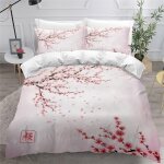 La floraison des cerisiers japonais housse de couette x imprim�� d rose parure de lit personnes ado fille ...