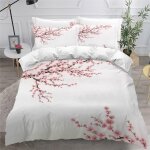 La floraison des cerisiers japonais housse de couette x d rose parure de lit personnes ado fille enfants ...