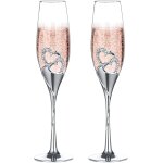 Fl�tes a champagne c?ur ¿ lot de 2 el�gantes