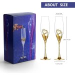 Fl�tes a champagne c?ur en cristal et m�tal argent� ¿ lot de 2