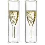 Fl�tes a champagne double paroi en verre borosilicate