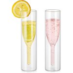 Fl�tes champagne double paroi en verre borosilicate ¿ 2 pcs