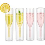 Fl�tes champagne double paroi en verre borosilicate ¿ 4 pcs