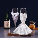 Fl�tes a champagne mariage en cristal ¿ coffret cadeau