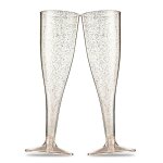 Fltes a champagne en plastique, 5 pices / ensemble, tasse a boisson, dcor de fte de mariage, de cocktail, ...