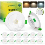 Fondiiz lot de 12 spots led encastrables dimmables 5w 580lm, temp�rature r�glable 3000k - 6000k, ip44 ...