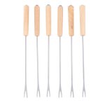 Fontaine a chocolat en acier inoxydable, fourchettes a fondue au fromage avec manche en bois de ch�ne ...