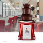 Fontaine  chocolat - nedis - cascade 3 tages - 90 w - rouge / blanc