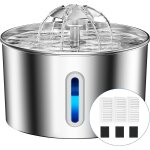 Fontaine a eau chat inox, 2, 2l super silencieuse fontaine a eau pour chat avec fil syst�me de quadruple ...