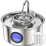 Fontaine a eau chat inox, 3. 2l distributeur avec fen�tre transparente, fontaine chat avec bol amovible ...