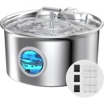 Fontaine a eau chat inox: avec 6 filtres a charbon + 3 eponges - 2. 6l fontaine a eau - fontaine eau ...