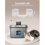 Fontaine a eau chat sans fil 3. 2l, fontaine a eau pour chat inox avec detecteur de mouvement, batterie ... Fontaine a eau chat sans fil 3. 2l, fontaine a eau pour chat inox avec detecteur de mouvement, batterie ...