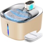 Fontaine a eau chat sans fil avec detecteur de mouvement, 4l fontaine a eau pour chat a pile avec 4000mah ...