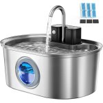 Fontaine a eau sans fil pour chat en inox u2013 distributeur automatique a piles avec capteur, pompe ... Fontaine a eau sans fil pour chat en inox u2013 distributeur automatique a piles avec capteur, pompe ...