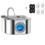 Fontaine inox 3, 2l, distributeur d'eau intelligent avec fenêtre visuelle, pompe silencieuse, bol pour ... Fontaine inox 3, 2l, distributeur d'eau intelligent avec fenêtre visuelle, pompe silencieuse, bol pour ...