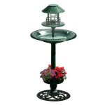 Fontaine a oiseaux sur pied 90 cm avec lampe solaire et mangeoire Fontaine a oiseaux sur pied 90 cm avec lampe solaire et mangeoire