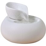 Fontaine zen eau animaux chiens chat cristal line toby verre c�ramique blanche